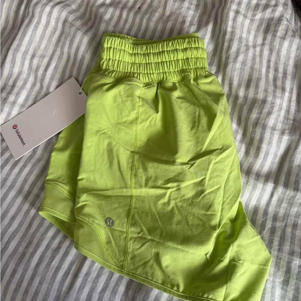 Lululemon Athletica Green Asymmetrical A-Line Mini Shorts